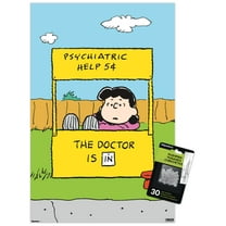 Peanuts: Classic - Lucy's Psychiatric Help Wall Poster with Push Pins, 14.725" x 22.375"