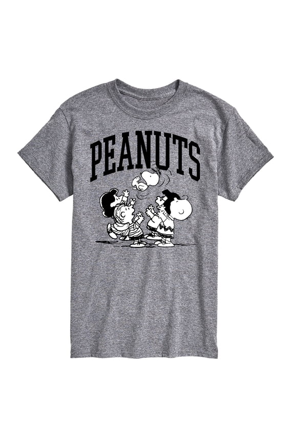 - Snoopy Charlie Lucy Marcie Linus Collegiate Group Short Sleeve Graphic T-Shirt