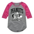 thumbnail image 1 of Peanuts - Collegiate Art - Toddler And Youth Girls Raglan Graphic T-Shirt, 1 of 5