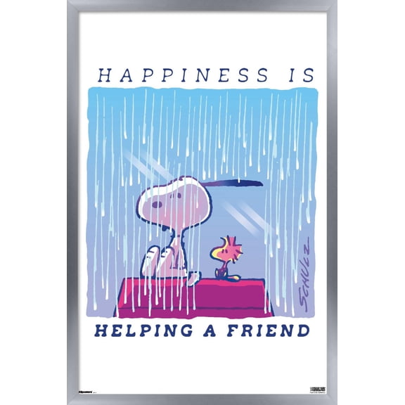 Peanuts: Comfort & Security - Happiness Is Wall Poster, 22.375" x 34" Framed