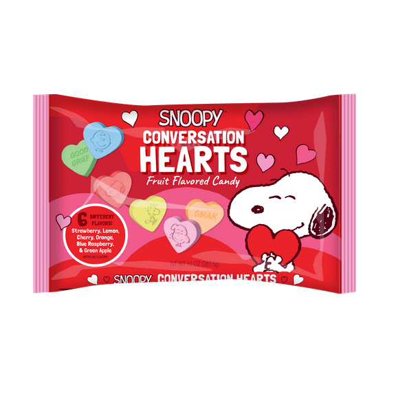 Peanuts Conversation Hearts Valentine Candy, 10oz Bag Gluten Free, Great for Gift Bags