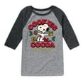 thumbnail image 1 of Peanuts - Snoopy Christmas Cookies and Cocoa - Toddler And Youth Raglan Graphic T-Shirt, 1 of 6