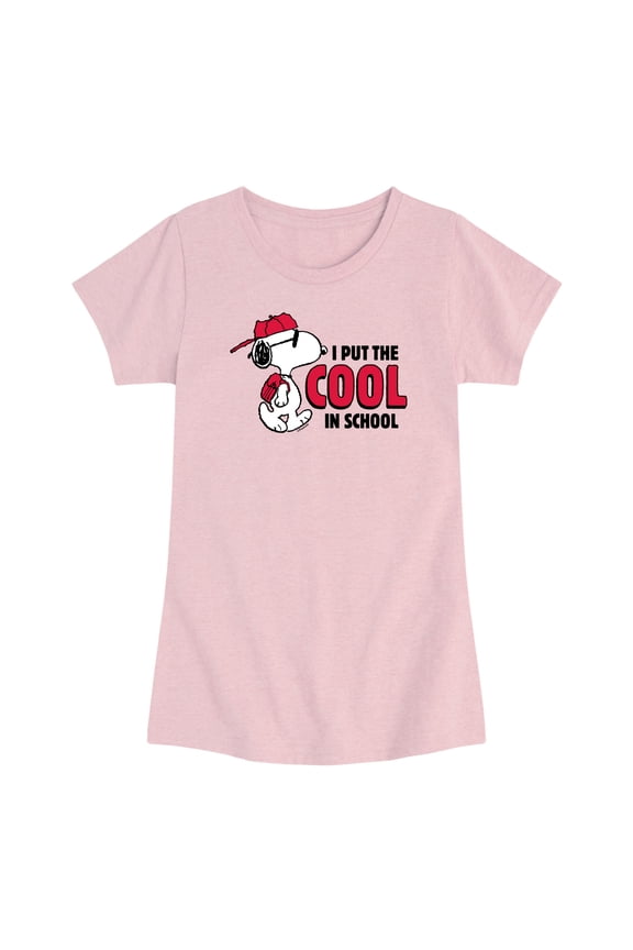 - Cool In School - Toddler Girls Fitted Short Sleeve T-Shirt