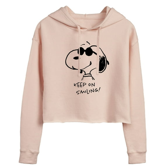 Peanuts - Cool Joe Keep On Smiling - Juniors Cropped Pullover Hoodie