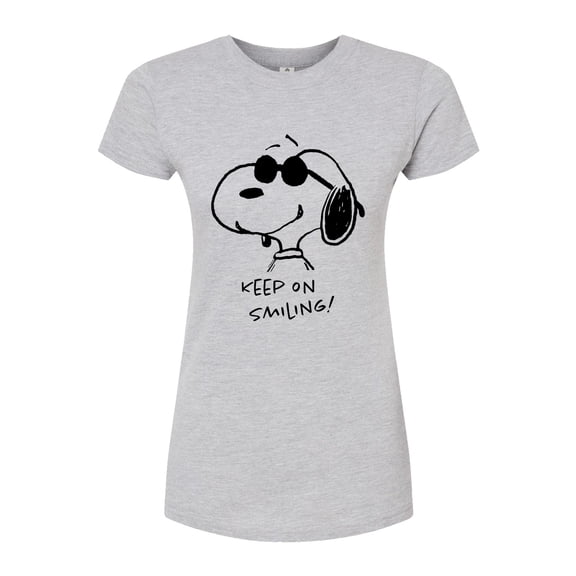 Peanuts - Cool Joe Keep On Smiling - Juniors Fitted Graphic T-Shirt