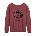 thumbnail image 1 of Peanuts - Cool Joe Keep On Smiling - Women's Lightweight French Terry Long Sleeve Shirt, 1 of 6