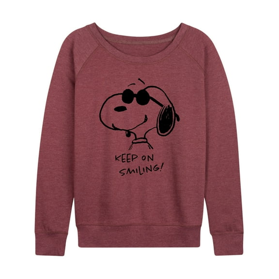Peanuts - Cool Joe Keep On Smiling - Women's Lightweight French Terry Long Sleeve Shirt