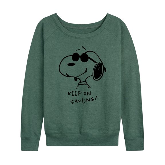Peanuts - Cool Joe Keep On Smiling - Women's Lightweight French Terry Long Sleeve Shirt