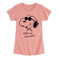 thumbnail image 1 of Peanuts - Cool Joe Keep On Smiling - Youth Girls Short Sleeve Tee, 1 of 7