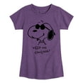 thumbnail image 1 of Peanuts - Cool Joe Keep On Smiling - Youth Girls Short Sleeve Tee, 1 of 6