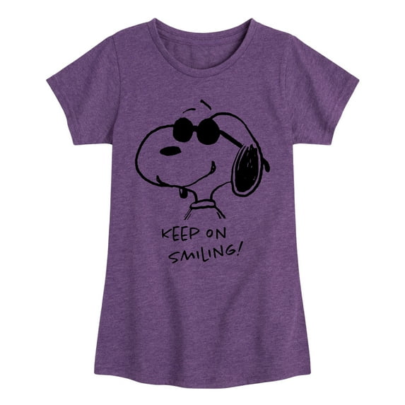 Peanuts - Cool Joe Keep On Smiling - Youth Girls Short Sleeve Tee