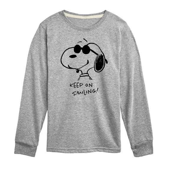 Peanuts - Cool Joe Keep On Smiling - Youth Long Sleeve Tee