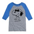 thumbnail image 1 of Peanuts - Cool Joe Keep On Smiling - Youth Raglan Tee, 1 of 5