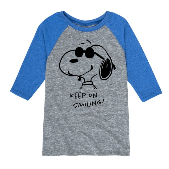 Peanuts - Cool Joe Keep On Smiling - Youth Raglan Tee