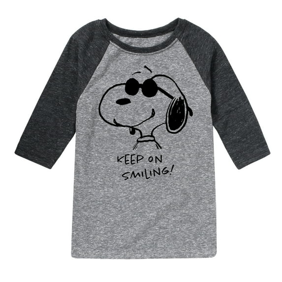 Peanuts - Cool Joe Keep On Smiling - Youth Raglan Tee