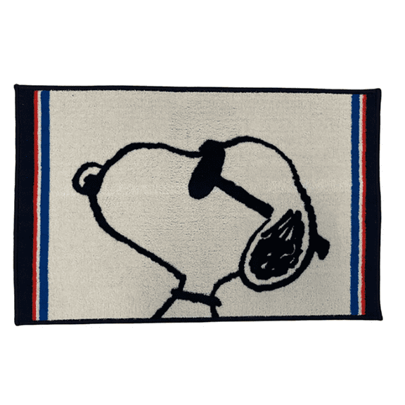 Peanuts Cool Snoopy Casual Cartoon Bath Rug, 30" x 20", Non-Skid Latex Backing, Polyester, White