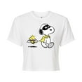 thumbnail image 1 of Peanuts - Costume Snoop Art - Juniors Cropped Cotton Blend T-Shirt, 1 of 6