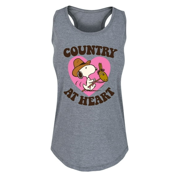Peanuts - Country At Heart - Women's Racerback Tank Top