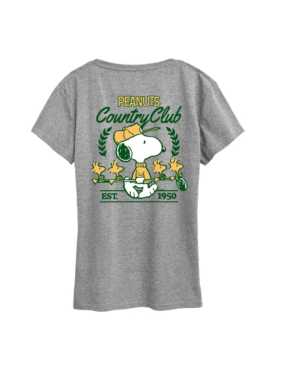 - Country Club Snoopy and Woodsocks Women's Short Sleeve Graphic T-Shirt