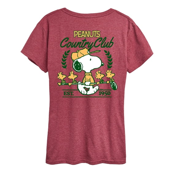 Peanuts - Country Club Snoopy and Woodsocks - Women's Short Sleeve Graphic T-Shirt