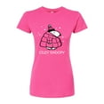 thumbnail image 1 of Peanuts - Cozy Snoopy - Juniors Fitted Graphic T-Shirt, 1 of 6