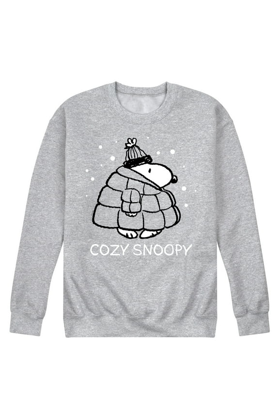 - Cozy Snoopy - Men's Crew Neck Fleece Pullover