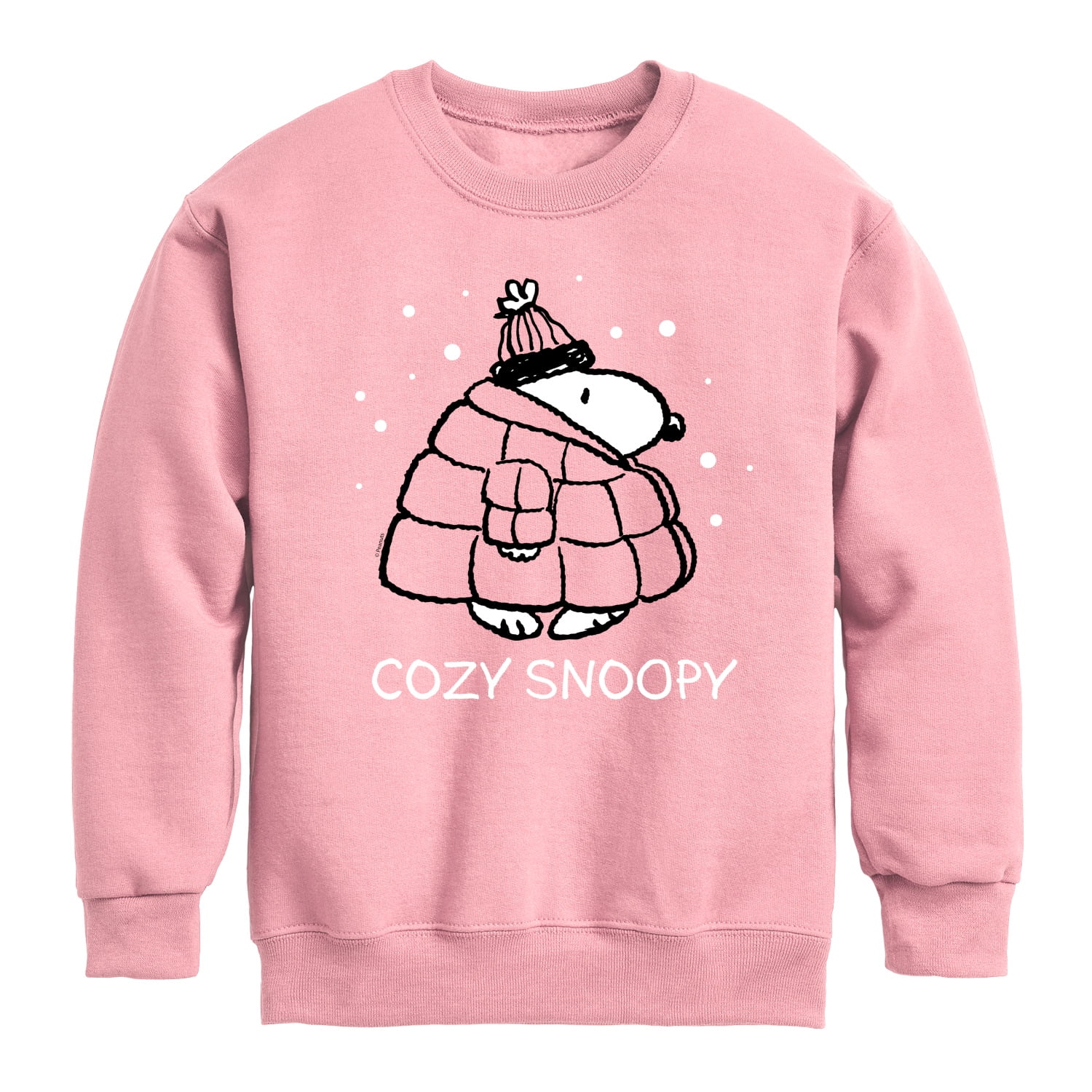 Peanuts - Cozy Snoopy - Toddler & Youth Crewneck Fleece Sweatshirt