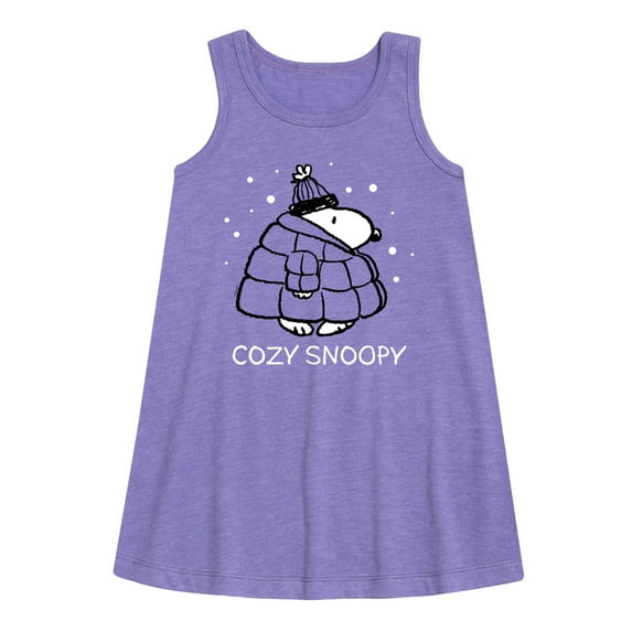 Peanuts - Cozy Snoopy - Toddler & Youth Girls A-line Dress