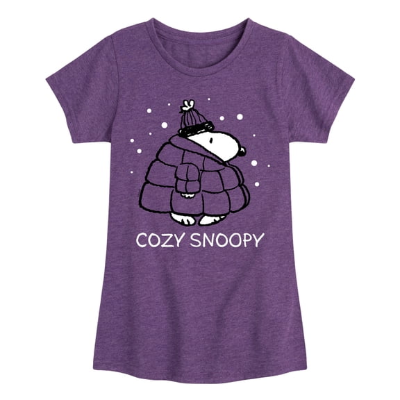 Peanuts - Cozy Snoopy - Toddler & Youth Girls Short Sleeve Graphic T-Shirt