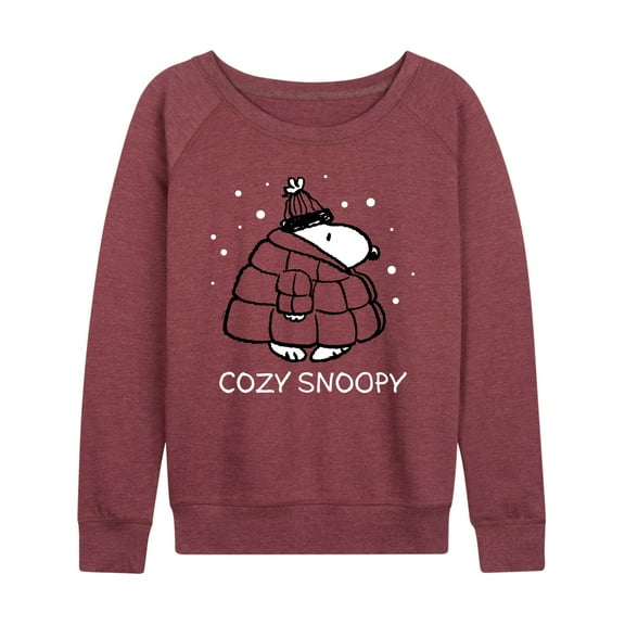 Peanuts - Cozy Snoopy - Women's Lightweight French Terry Long Sleeve Shirt