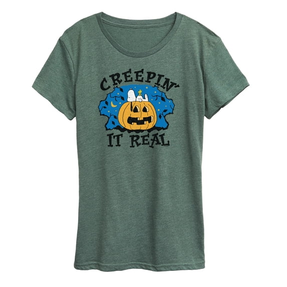 Peanuts - Creepin It Real Halloween - Women's Short Sleeve Graphic T-Shirt