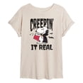 thumbnail image 1 of Peanuts - Creepin It Real - Juniors Ideal Flowy Muscle T-Shirt, 1 of 6