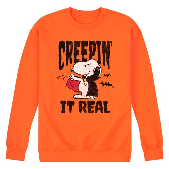 Peanuts - Creepin It Real - Men's Crew Neck Fleece Pullover