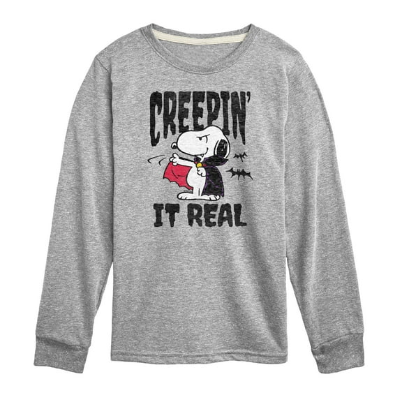 Peanuts - Creepin It Real - Toddler & Youth Long Sleeve Graphic T-Shirt