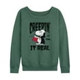 thumbnail image 1 of Peanuts - Creepin It Real - Women's Lightweight French Terry Long Sleeve Shirt, 1 of 6