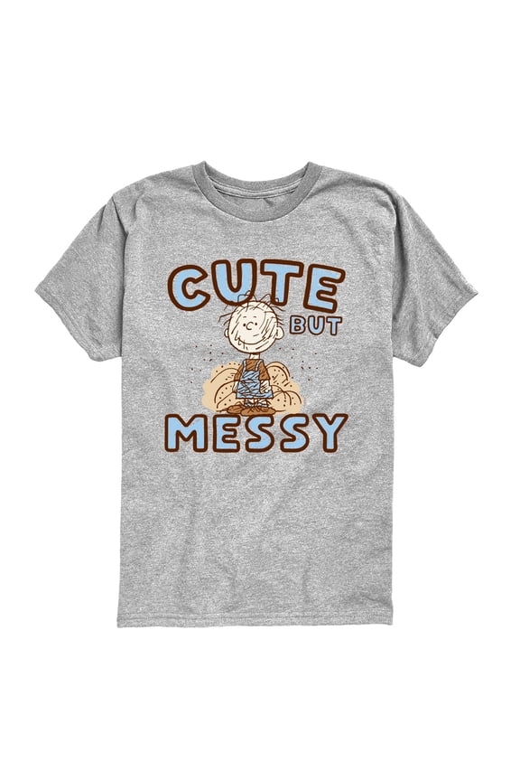 - Cute But Messy - Youth Boys Short Sleeve Graphic T-Shirt