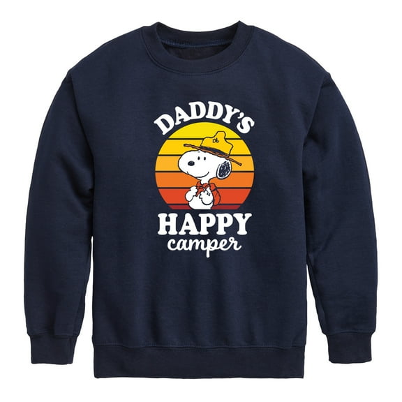 Peanuts - Daddy's Little Camper - Toddler And Youth Crewneck Fleece Sweatshirt
