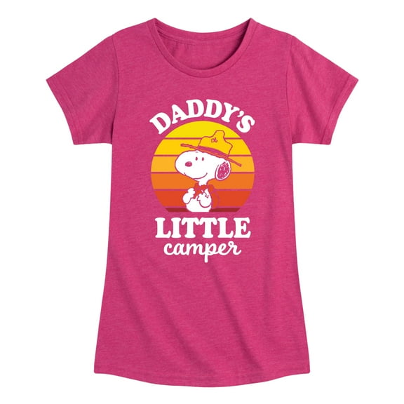 Peanuts - Daddy's Little Camper - Toddler And Youth Girls Short Sleeve Graphic T-Shirt