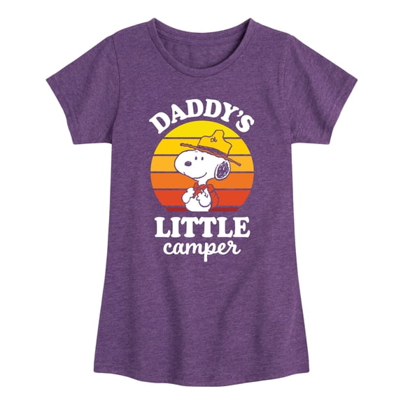 Peanuts - Daddy's Little Camper - Toddler And Youth Girls Short Sleeve Graphic T-Shirt