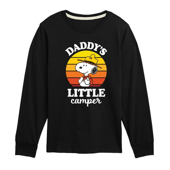 Peanuts - Daddy's Little Camper - Toddler And Youth Long Sleeve Graphic T-Shirt