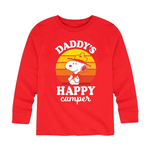 Peanuts - Daddy's Little Camper - Toddler And Youth Long Sleeve Graphic T-Shirt