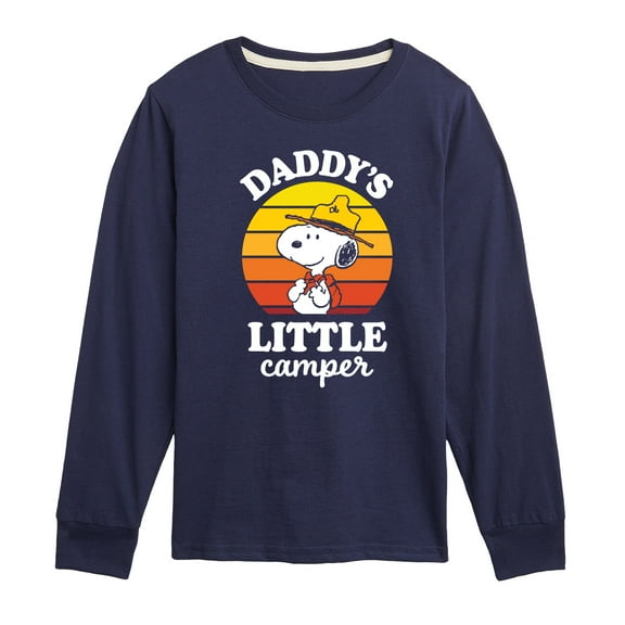 Peanuts - Daddy's Little Camper - Toddler And Youth Long Sleeve Graphic T-Shirt