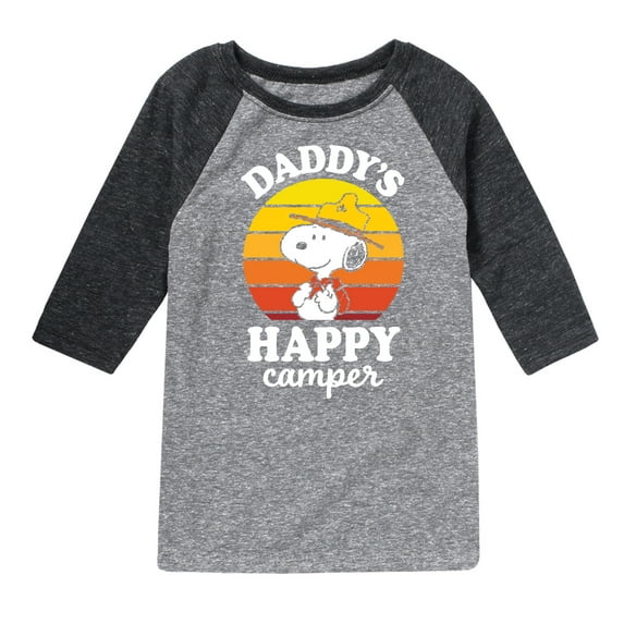 Peanuts - Daddy's Little Camper - Toddler And Youth Raglan Graphic T-Shirt