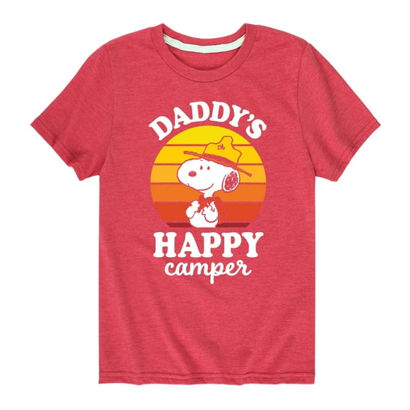 Peanuts - Daddy's Little Camper - Toddler And Youth Short Sleeve Graphic T-Shirt