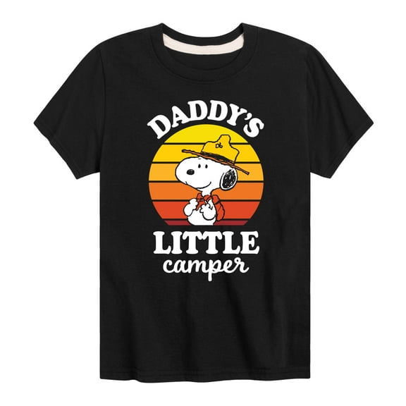 Peanuts - Daddy's Little Camper - Toddler And Youth Short Sleeve Graphic T-Shirt