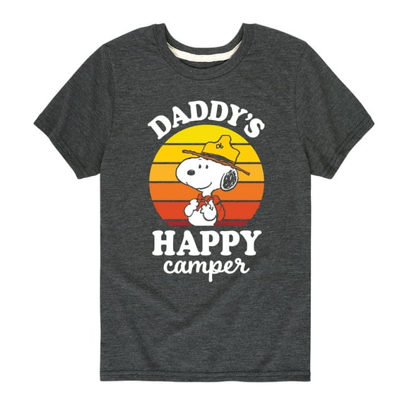 Peanuts - Daddy's Little Camper - Toddler And Youth Short Sleeve Graphic T-Shirt