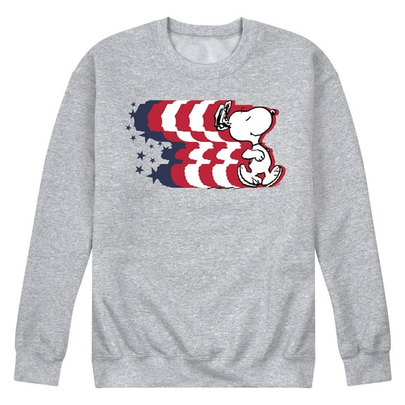 Peanuts - Dancing Americana Snoopy - Men's Crew Neck Fleece Pullover