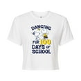 thumbnail image 1 of Peanuts - Dancing For 100 Days Of School - Juniors Cropped Cotton Blend T-Shirt, 1 of 6