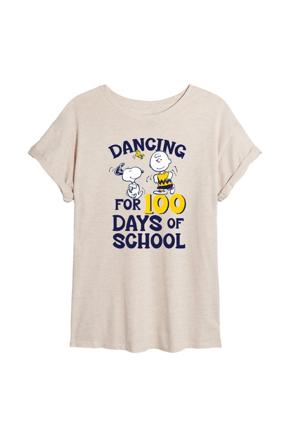 - Dancing For 100 Days Of School Oversized Graphic T-Shirt