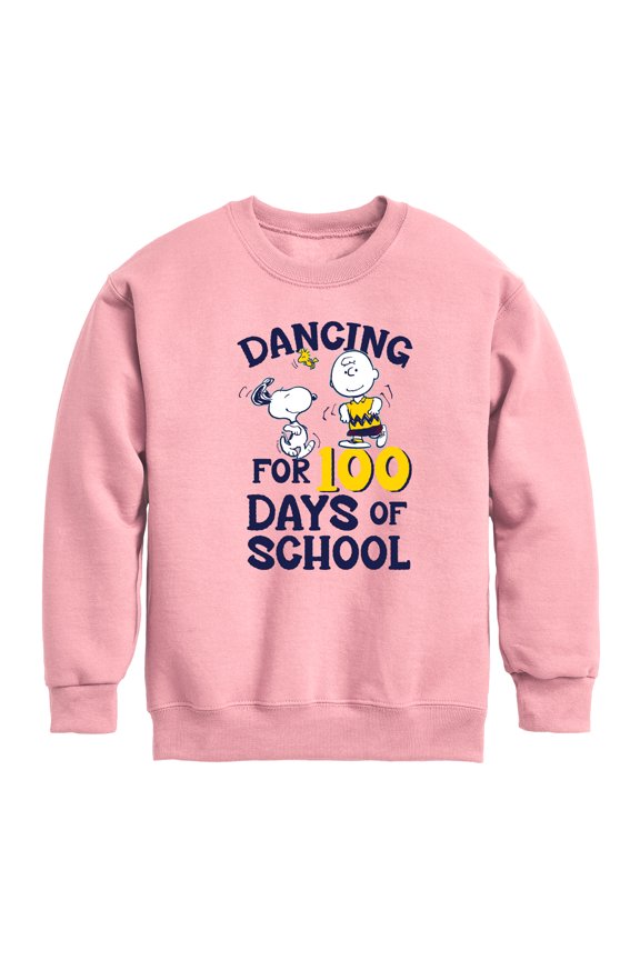 - Dancing For 100 Days Of School - Toddler & Youth Crewneck Fleece Sweatshirt